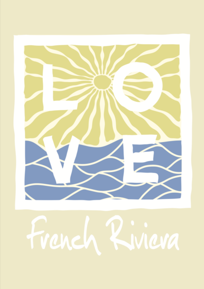 Affiche LOVE - A4 - French Riviera - Mozaïc